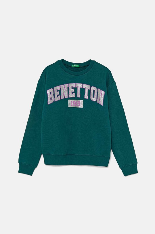 United Colors of Benetton bluza bawełniana dziecięca nadruk zielony 3J68C10L8.G.Seasonal
