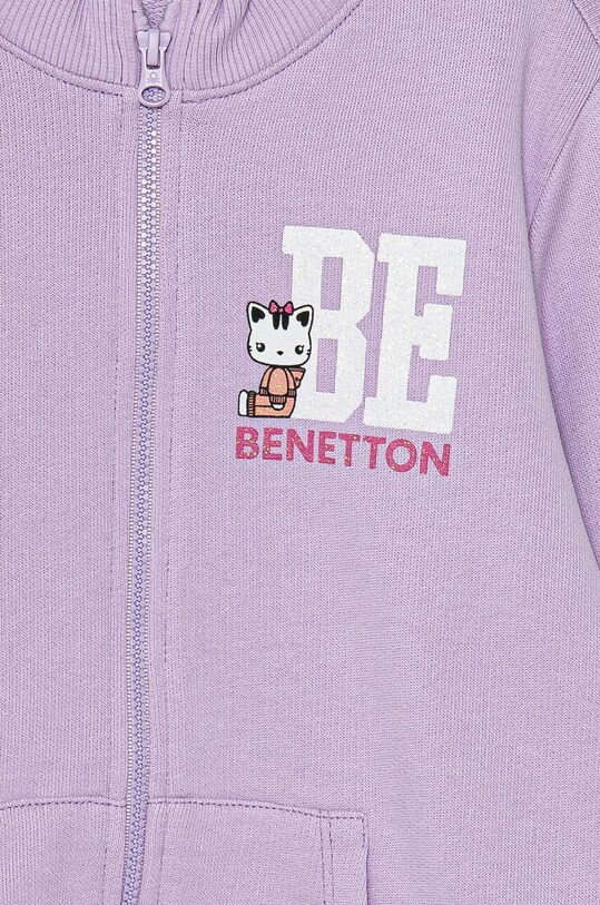 Fete United Colors of Benetton hanorac de bumbac pentru copii 3J70G5037.P.Seasonal violet