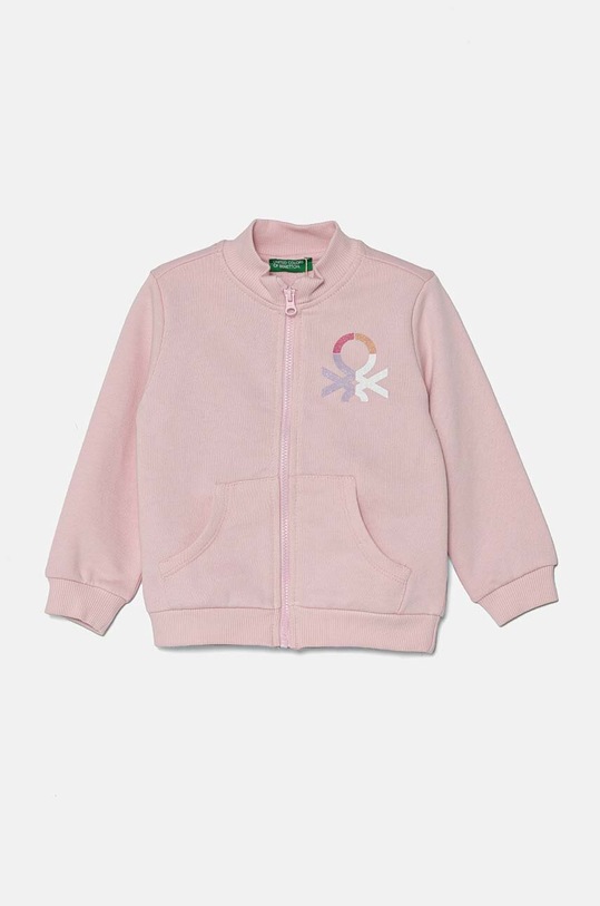 United Colors of Benetton bluza bawełniana dziecięca nadruk różowy 3J70G5037.P.Seasonal