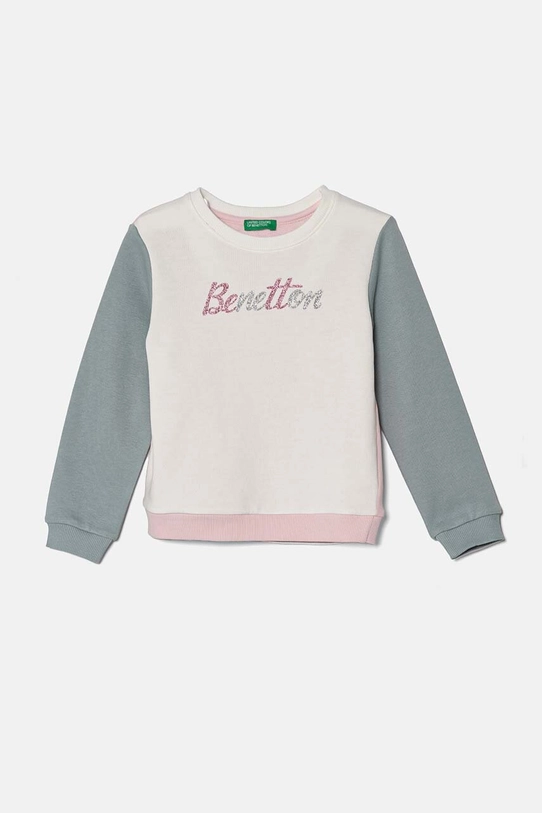 United Colors of Benetton hanorac de bumbac pentru copii imprimeu bej 3J70G10F8.P.Seasonal