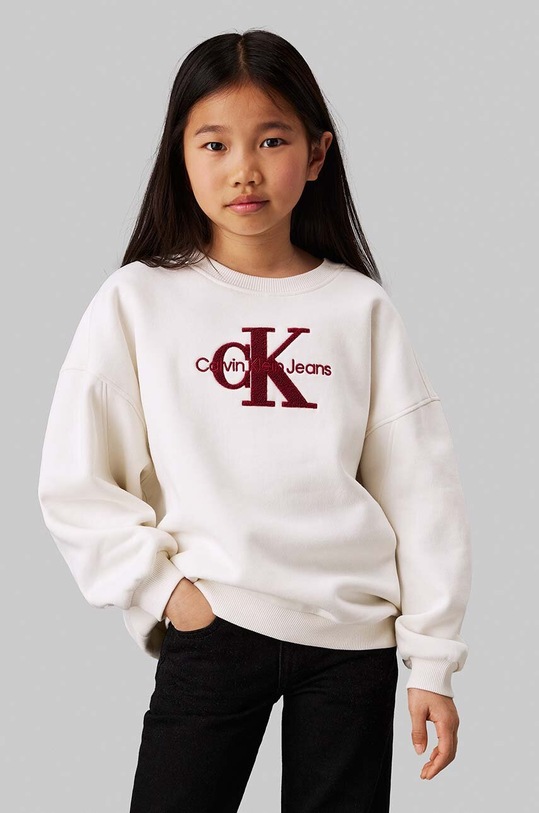 Calvin Klein Jeans bluza dziecięca aplikacja beżowy IG0IG02738.9BYH.