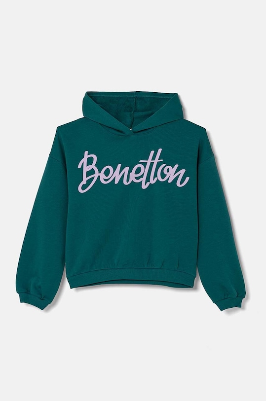 United Colors of Benetton bluza bawełniana dziecięca nadruk zielony 3J68C203Q.G.Seasonal