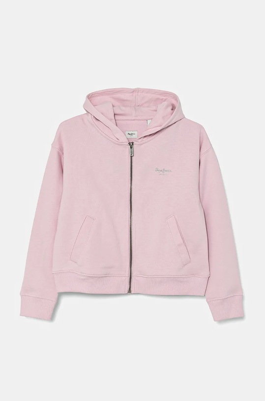 Dětská bavlněná mikina Pepe Jeans VICKY s kapucí růžová PG581337