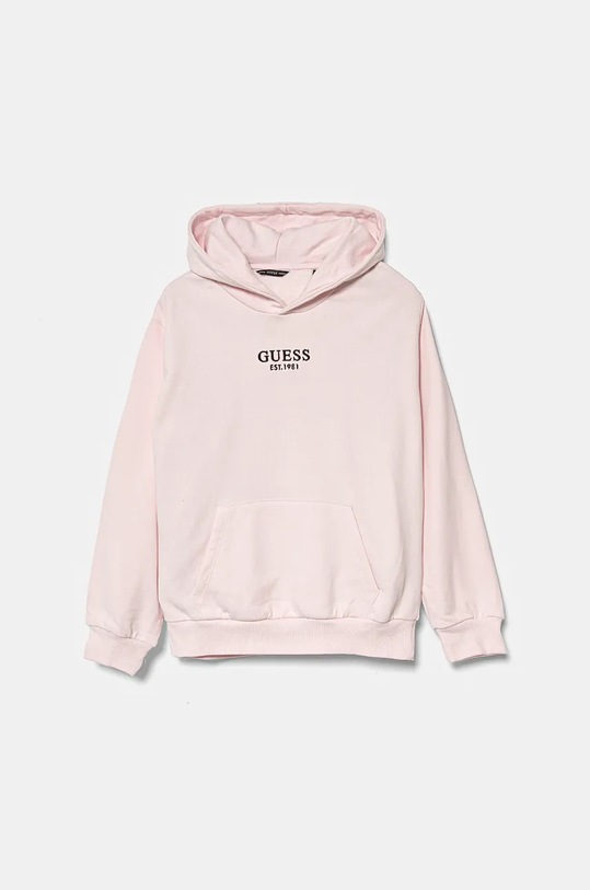 Dětská bavlněná mikina Guess s kapucí růžová J4BQ31.KAV33.9BYH