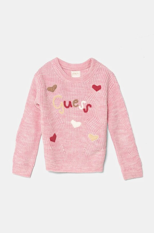 Дитячий светр Guess аплікація рожевий K4BR01.Z3IC0.9BYH