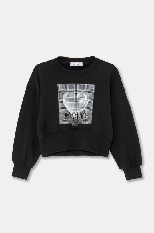 Pinko Up bluza dziecięca z elastanem czarny F4PIBGSW163