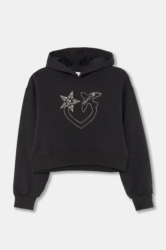 Детски суичър Pinko Up с качулка черен F4PIJGHS057