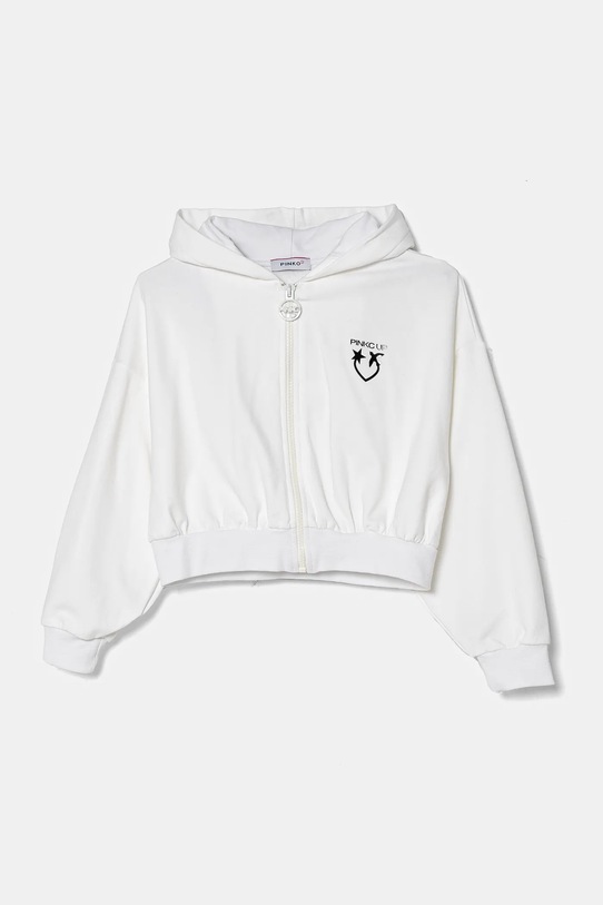 Dječja dukserica Pinko Up s kapuljačom bijela F4PIJGZH089