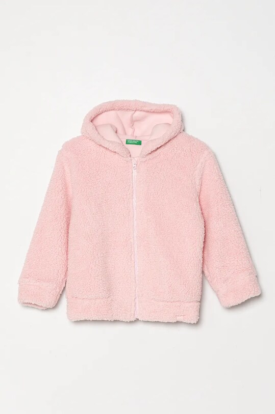 Дитяча кофта United Colors of Benetton з капюшоном рожевий 31VZG502C.G.P.Seasonal