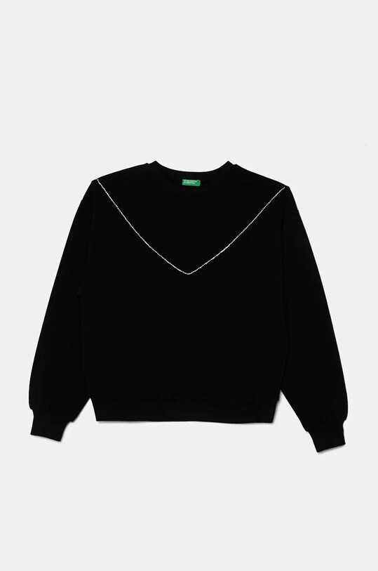 Дитяча кофта United Colors of Benetton без капюшона чорний 30L3C10KW.G.Seasonal