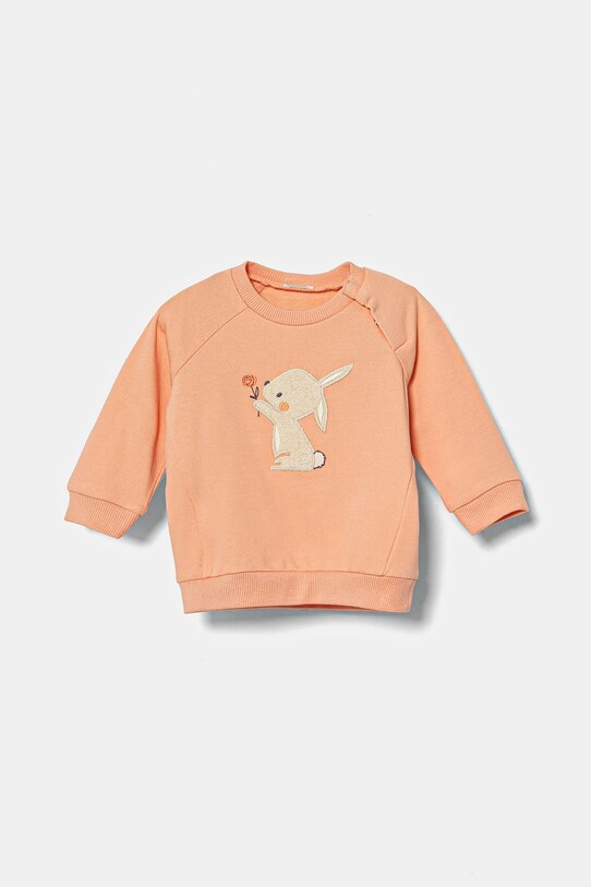 Дитяча кофта United Colors of Benetton без капюшона помаранчевий 36MJA105G.G.W.Seas.9BYH
