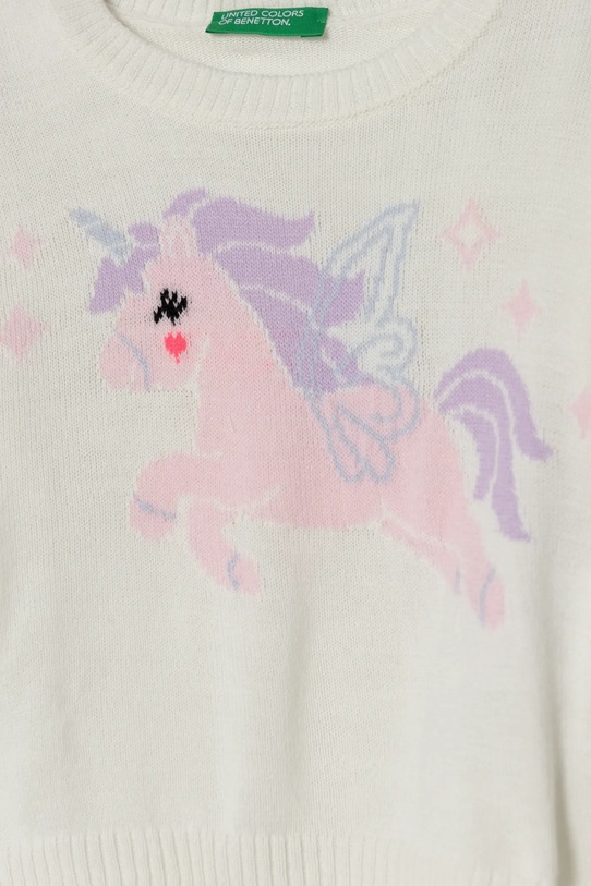 Dziewczynka United Colors of Benetton sweter dziecięcy 1070H102K.P.Seasonal beżowy