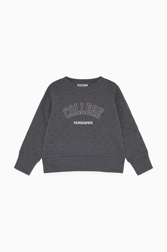 Παιδική βαμβακερή μπλούζα Patrizia Pepe J046 χωρίς κουκούλα μπεζ 7M0822