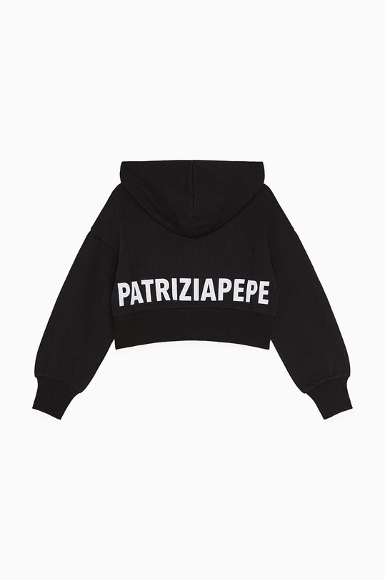 Παιδική βαμβακερή μπλούζα Patrizia Pepe J046 7M0823 μαύρο AW24