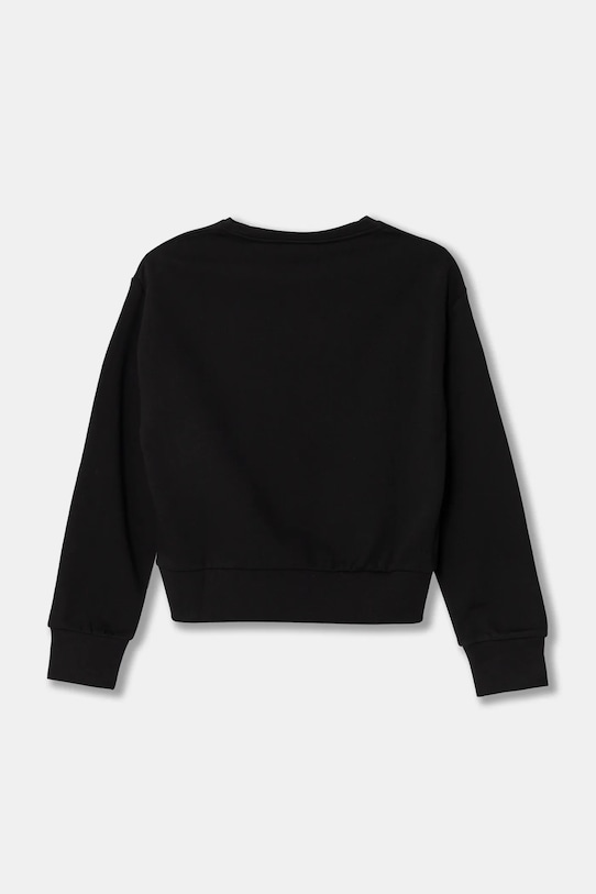 Παιδική βαμβακερή μπλούζα Patrizia Pepe J046 7M0854 μαύρο AW24