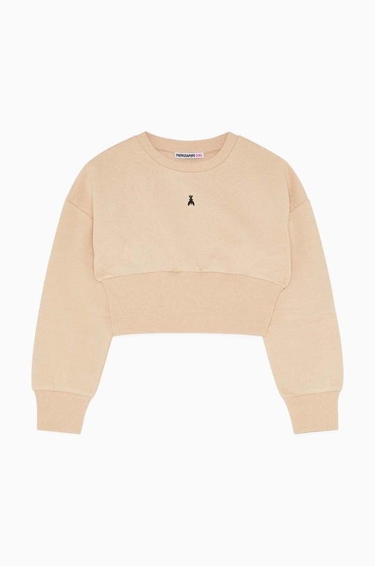 Παιδική βαμβακερή μπλούζα Patrizia Pepe J046 βαμβάκι μπεζ 7M0870