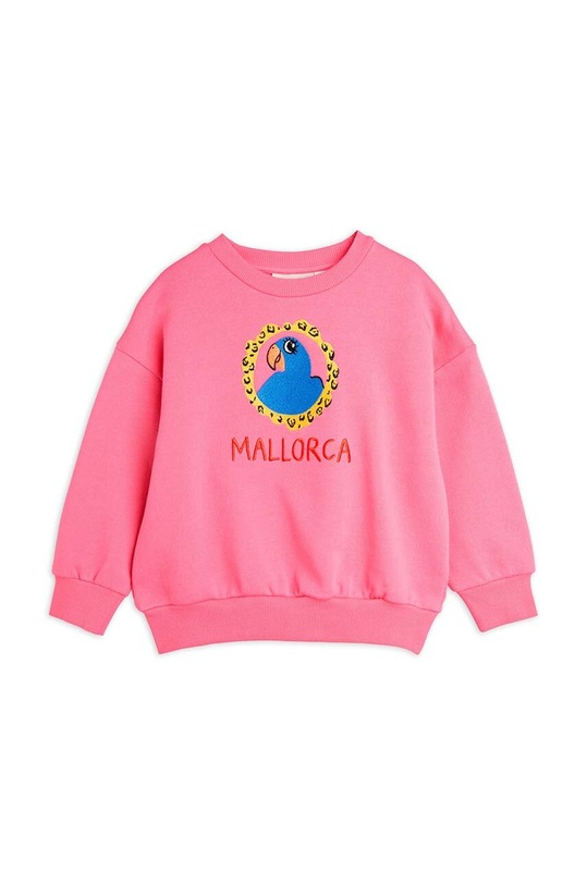 Mini Rodini bluza bawełniana dziecięca Parrot 2462012028 różowy AW24