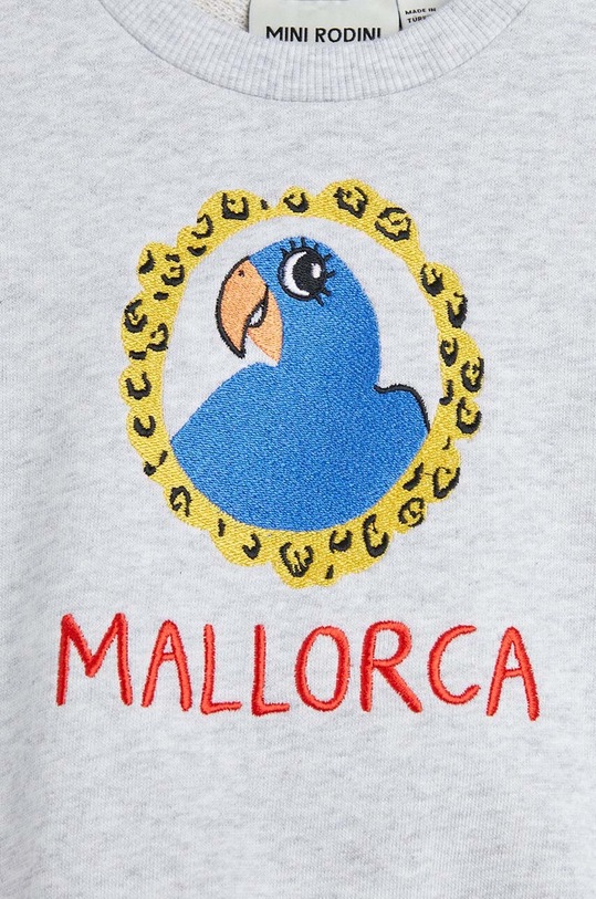 Mini Rodini hanorac de bumbac pentru copii Parrot gri 2462012094