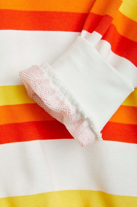 Dětská bavlněná mikina Mini Rodini Stripe 2462012400 oranžová