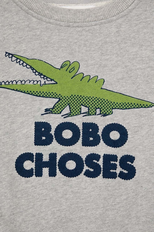 Κοριτσίστικα Παιδική βαμβακερή μπλούζα Bobo Choses Talking Crocodile 224AC037 γκρί