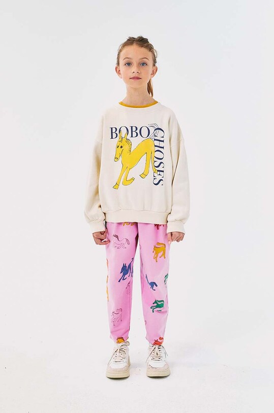 Bobo Choses hanorac de bumbac pentru copii Wonder Horse bej 224AC038