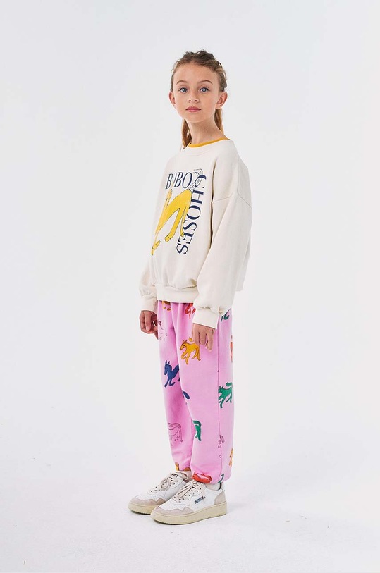 Bobo Choses bluza bawełniana dziecięca Wonder Horse 224AC038 beżowy