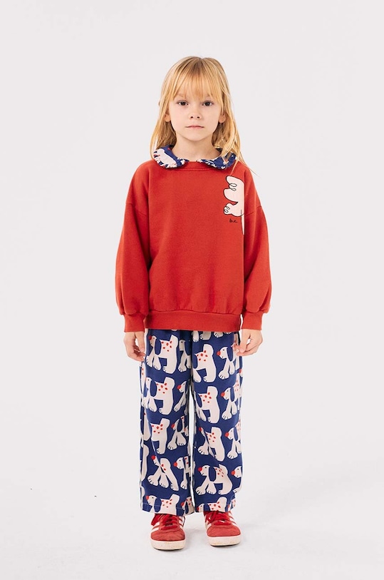 Detská bavlnená mikina Bobo Choses Freedom Bird červená 224AC040