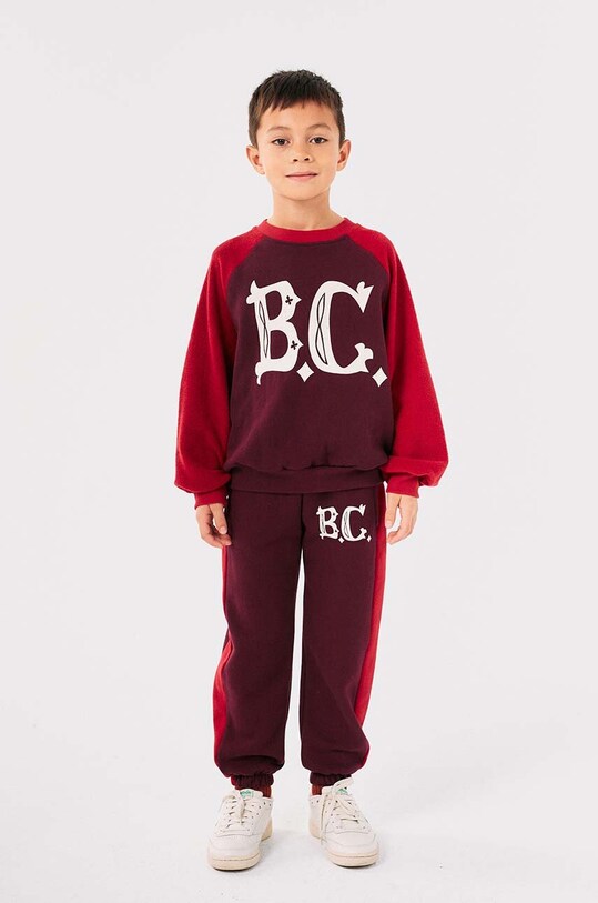 Detská bavlnená mikina Bobo Choses burgundské 224AC050