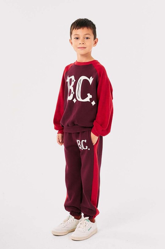 Detská bavlnená mikina Bobo Choses 224AC050 burgundské