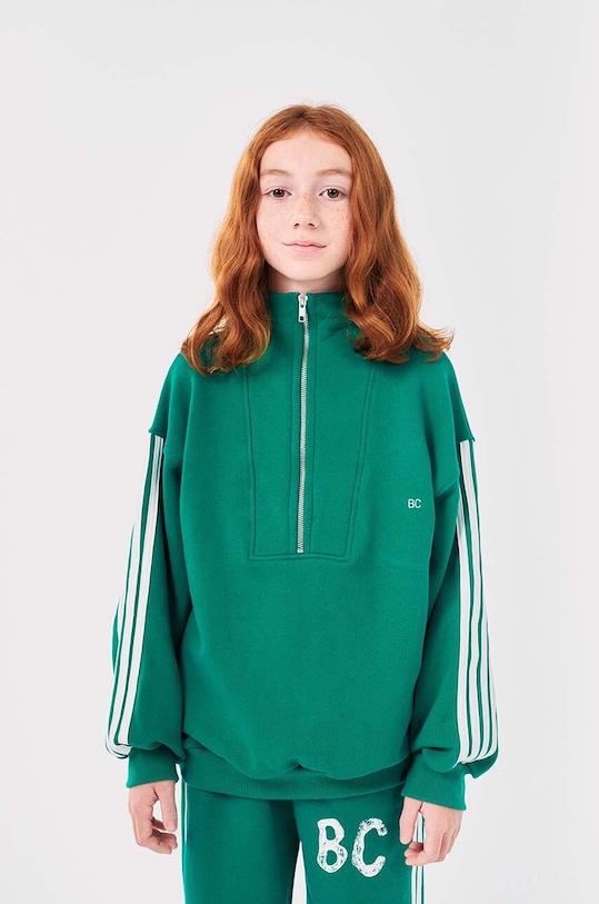 Детская хлопковая кофта Bobo Choses мелкий узор зелёный 224AC056