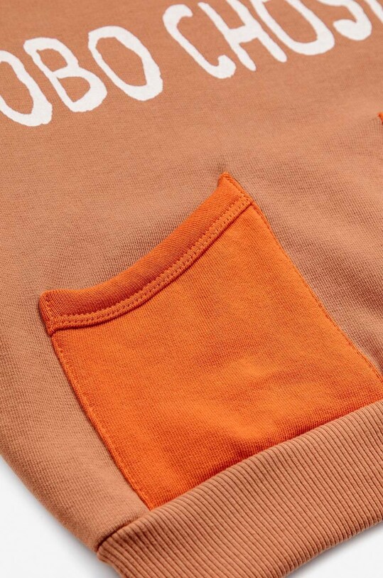 Băieți Bobo Choses hanorac de bumbac pentru copii 224AC060 maro