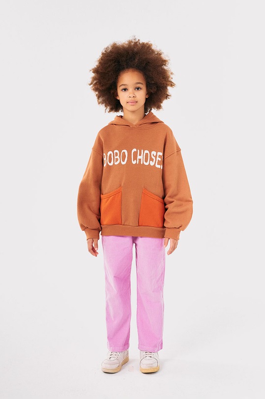 Bobo Choses hanorac de bumbac pentru copii 224AC060 maro