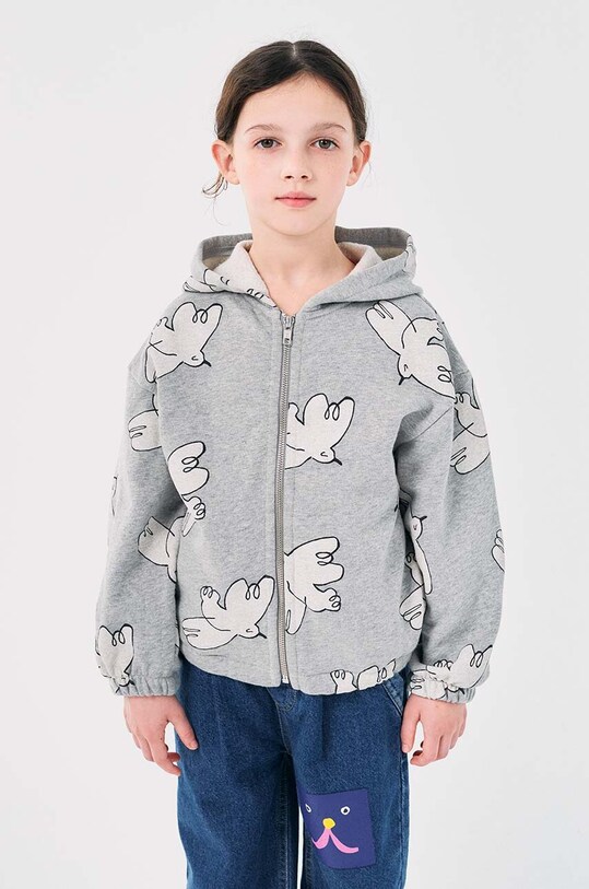 Bobo Choses felpa in cotone bambino/a Freedom Bird con grigio 224AC061