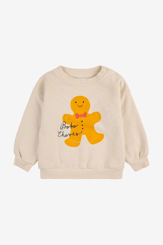 Дитяча бавовняна кофта Bobo Choses Gingerbread 224FB001 бежевий AW24