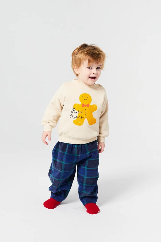 Дитяча бавовняна кофта Bobo Choses Gingerbread бежевий 224FB001