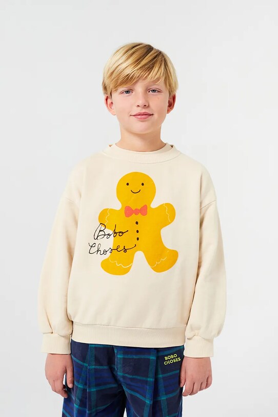 Детская хлопковая кофта Bobo Choses Gingerbread хлопок бежевый 224FC003