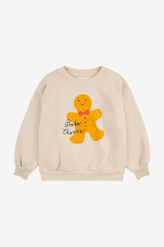 Bobo Choses bluza bawełniana dziecięca Gingerbread 224FC003 beżowy AW24