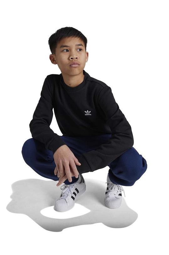 Dječja dukserica adidas Originals CREW bez uzorka crna IW3497