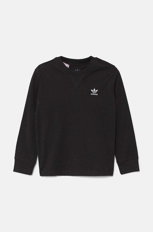Дитячий бавовняний лонгслів adidas Originals LONG SLEEVE IW3503 чорний AW24