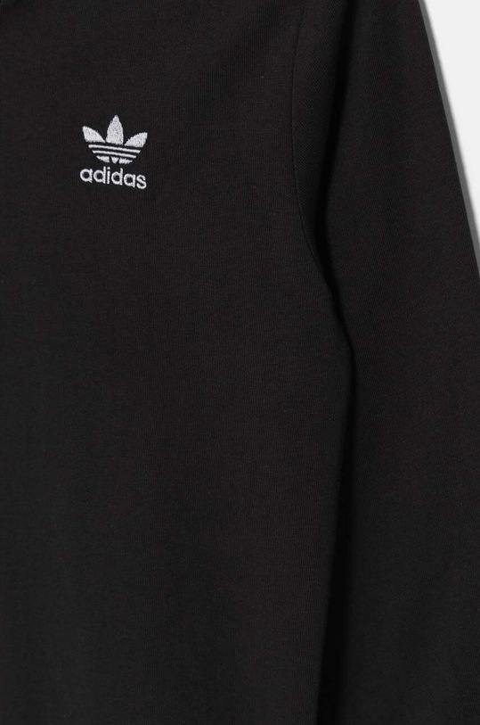 Дитячий бавовняний лонгслів adidas Originals LONG SLEEVE чорний IW3503