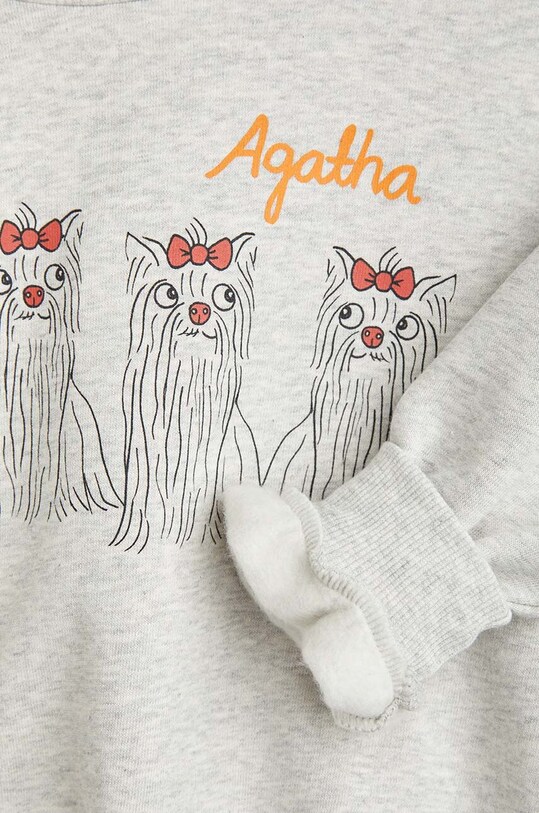 Chlapec Detská bavlnená mikina Mini Rodini Agatha 2472011494 sivá