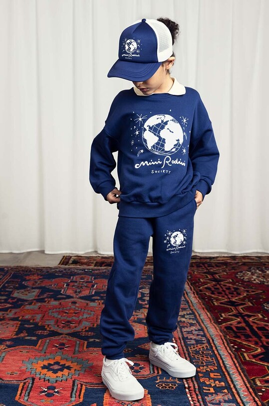 Детская хлопковая кофта Mini Rodini хлопок тёмно-синий 2472011860