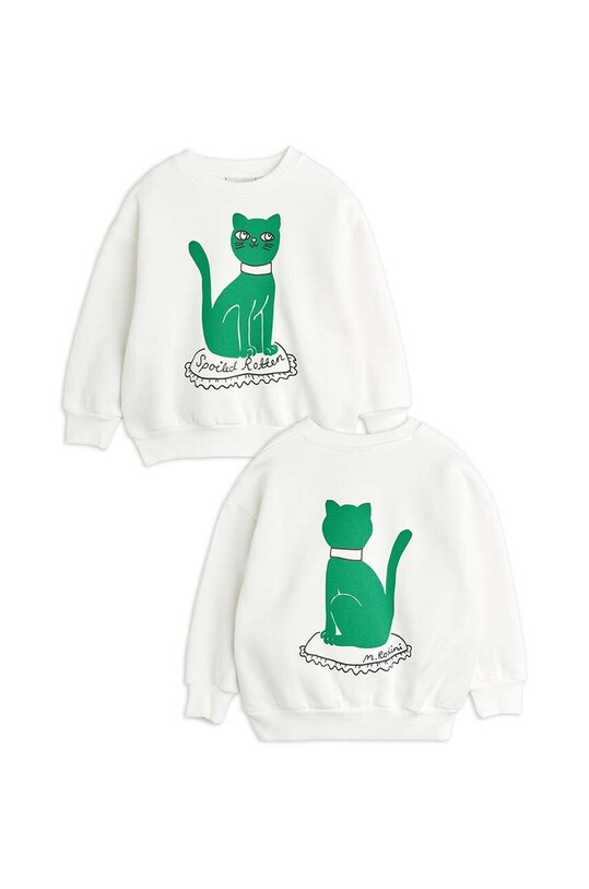 Дитяча бавовняна кофта Mini Rodini Cat 2472012110 білий