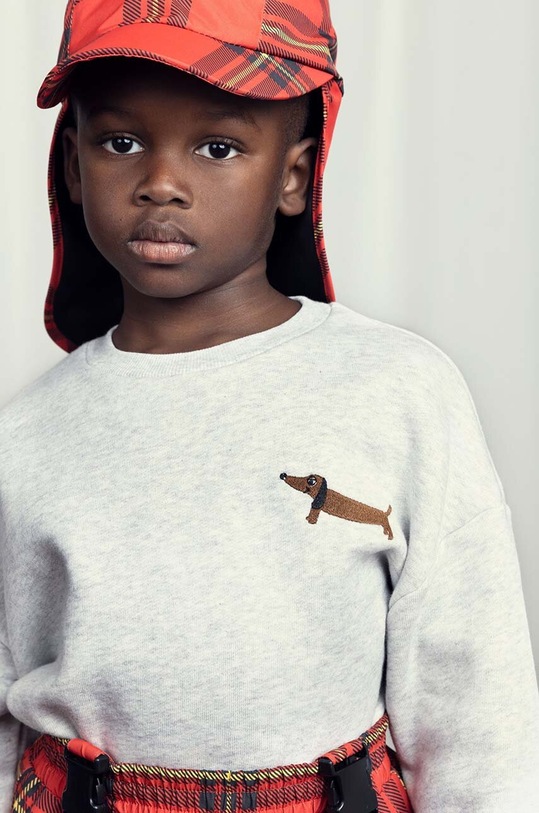 Dětská bavlněná mikina Mini Rodini Dog bez kapuce šedá 2472013494