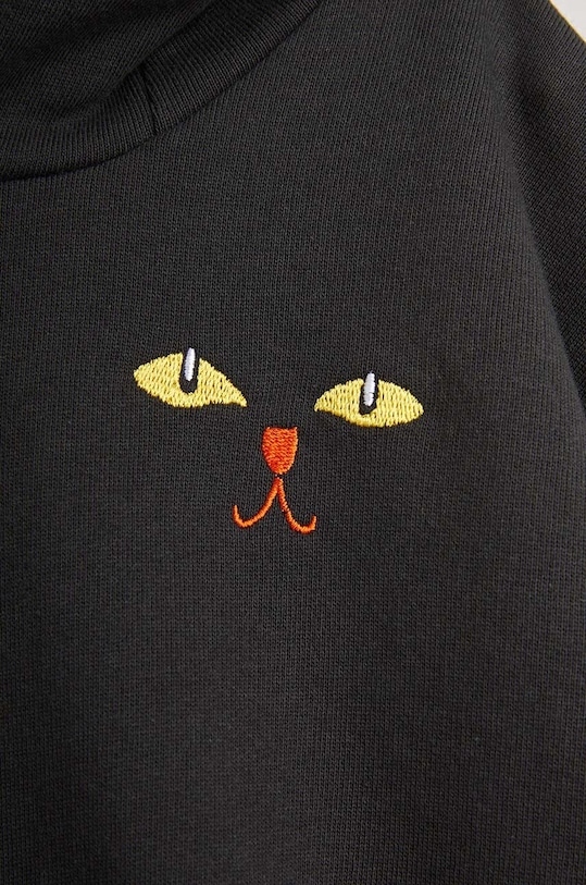 Detská bavlnená mikina Mini Rodini Cat čierna 2472016099