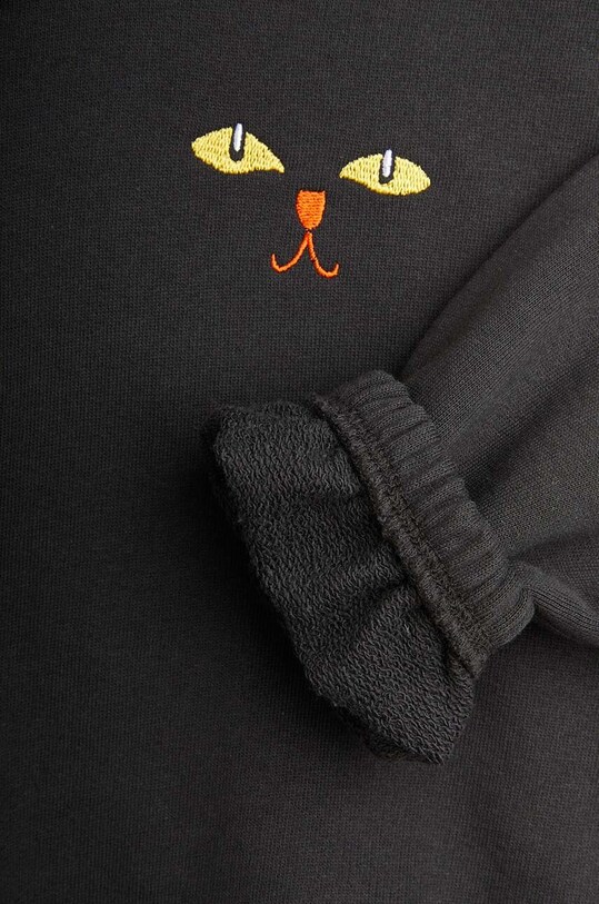Detská bavlnená mikina Mini Rodini Cat 2472016099 čierna