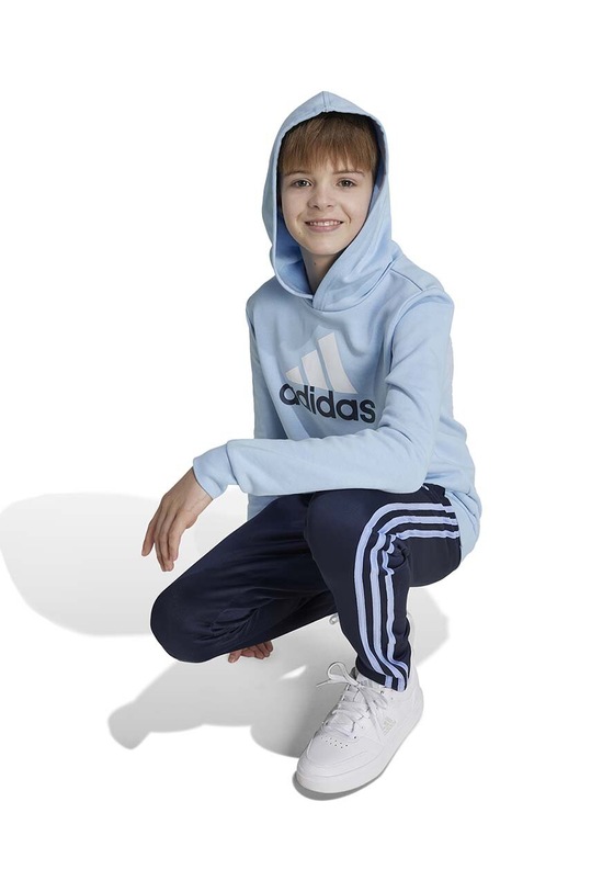 Dětská mikina adidas U BL 2 HOODIE s kapucí modrá IX9554