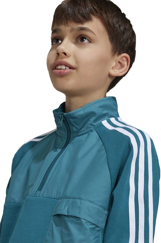 adidas Originals hanorac de bumbac pentru copii HZ CREW IY0012 turcoaz