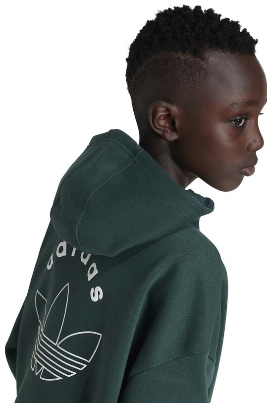 Παιδική μπλούζα adidas Originals HOODIE IY9555 πράσινο