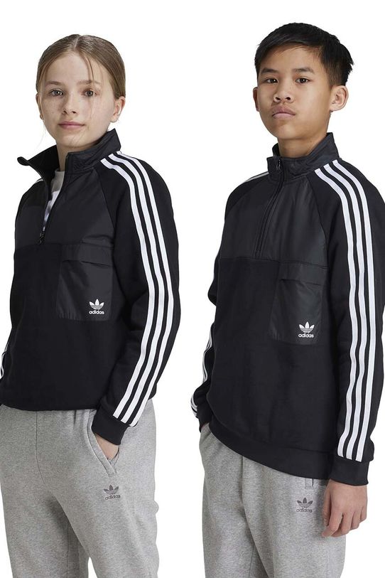 Dječja dukserica adidas Originals HZ CREW natpis crna IY9810